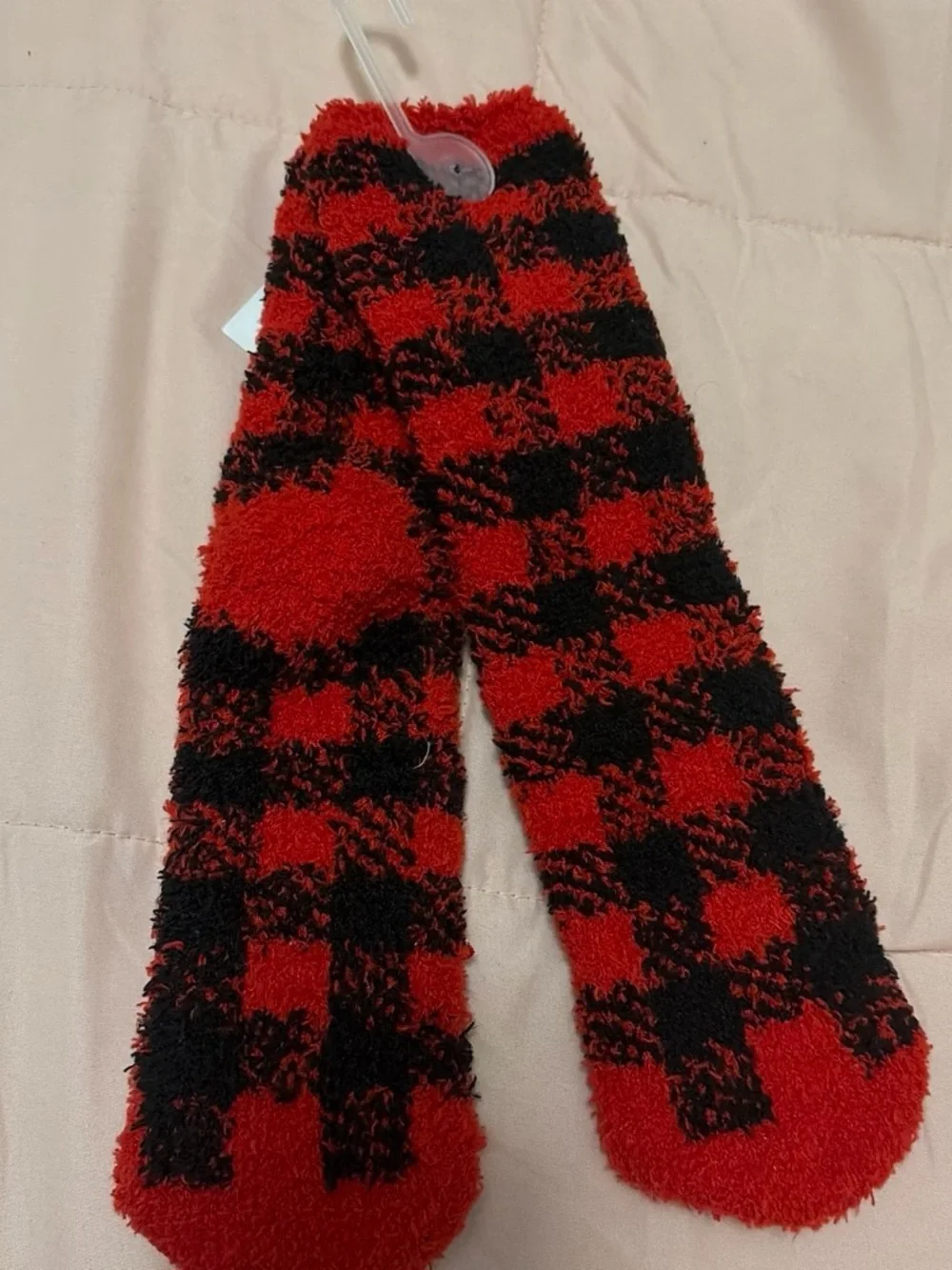 Women's Cozy Socks- Red & Black
